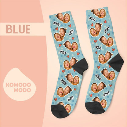 Custom Face Socks, Personalized Best Friends Photo Sock