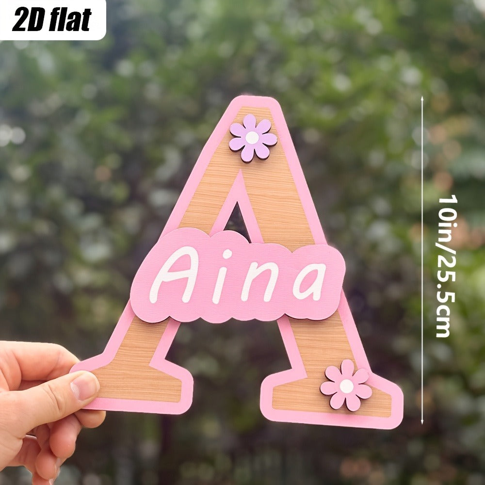 Customizable Initials Wall Art - Personalized Name with Floral Accents