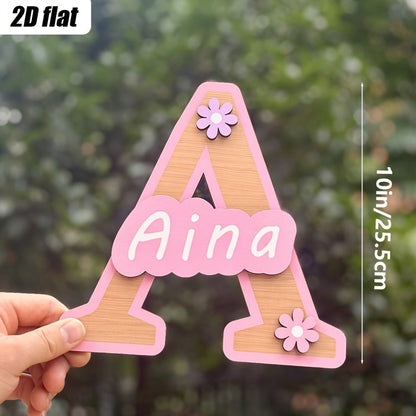Customizable Initials Wall Art - Personalized Name with Floral Accents