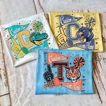 Custom Mascot Retro Shirt, Cheer Team Matching Shirt