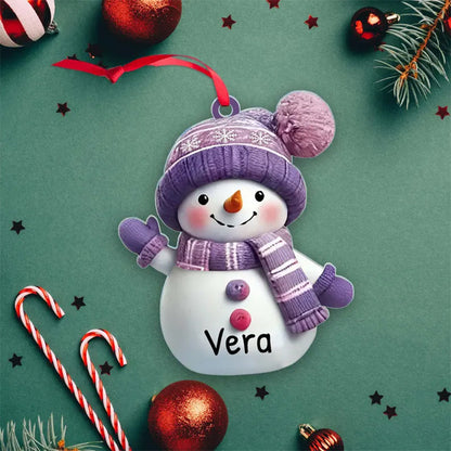 Personalized Snowman Christmas Acrylic Ornament Set