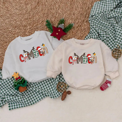 Custom Name Christmas Baby Romper