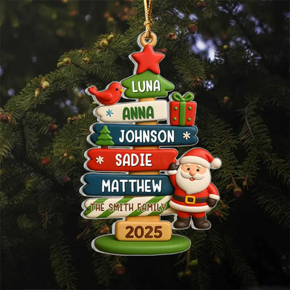 Cute Festive Christmas Tree Ornament With Santa