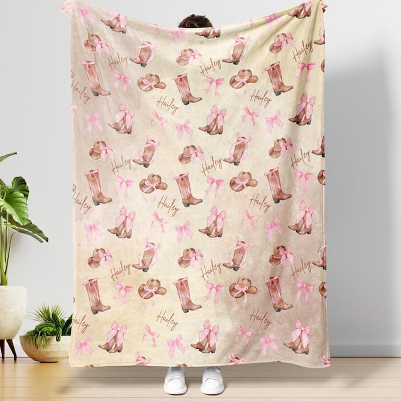 Personalized Cowgirl Baby Blanket