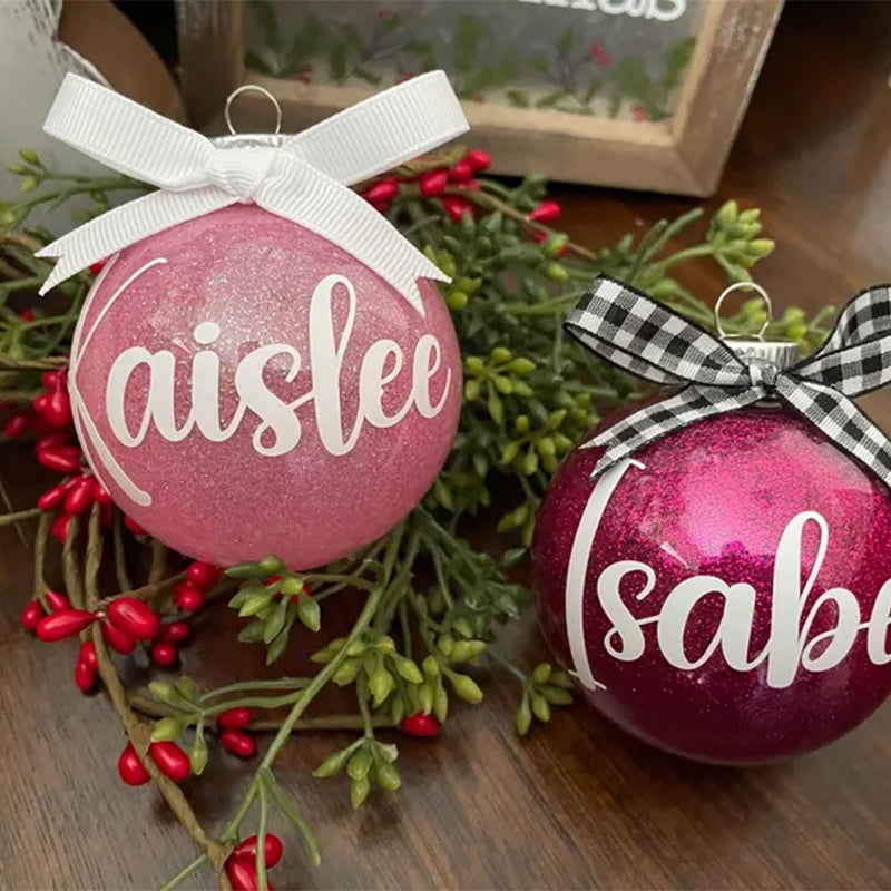 Personalized Glitter Christmas Ornaments