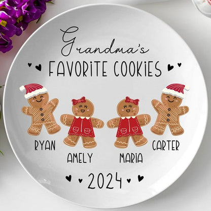Personalized Gingerbread Christmas Plate, Grandma Plate