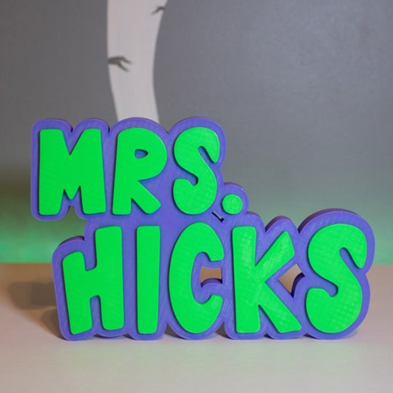 Teacher Name Plate for Desk, Multicolor Teacher Name Sign