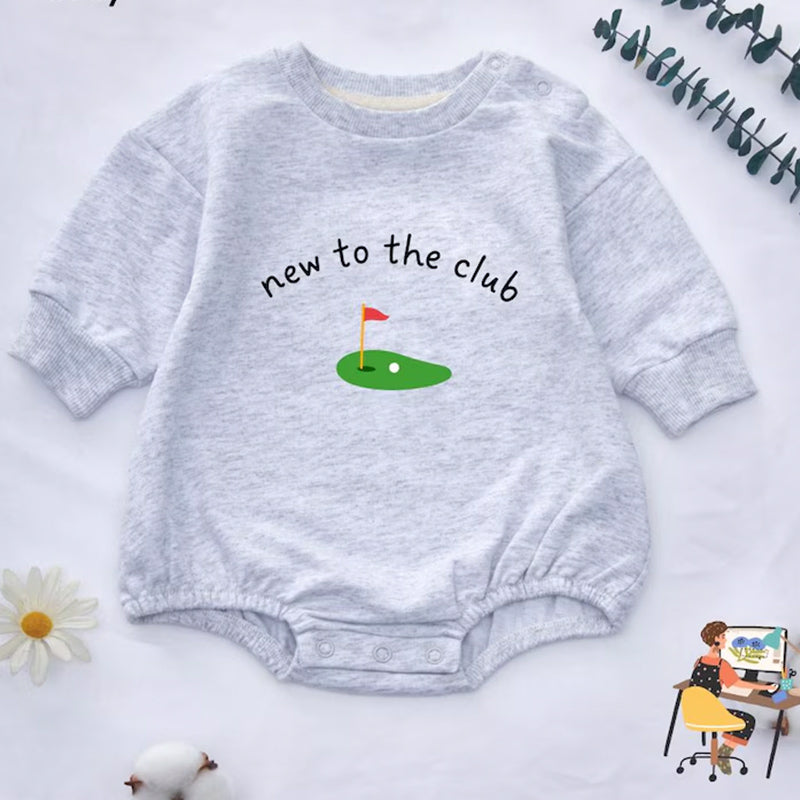 New To The Club Golf Baby Bubble Romper|First Birthday Baby Romper