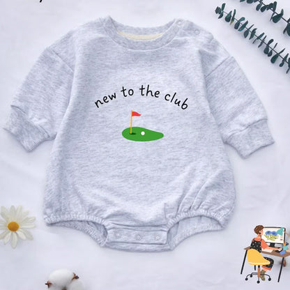 New To The Club Golf Baby Bubble Romper|First Birthday Baby Romper