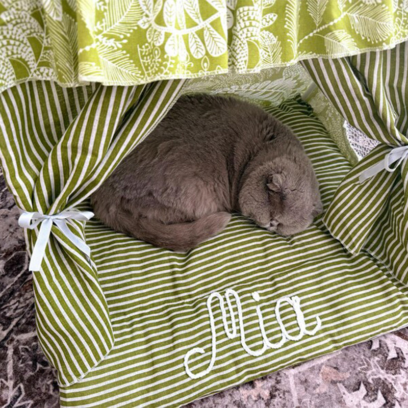 Personalized Cat Tent Custom Embroidered Name