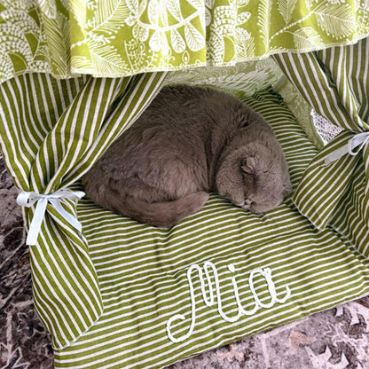 Personalized Cat Tent Custom Embroidered Name