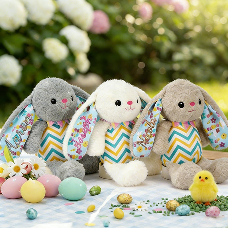 Embroidered 2026 Baby Bunny:Personalized Newborn Easter Gift
