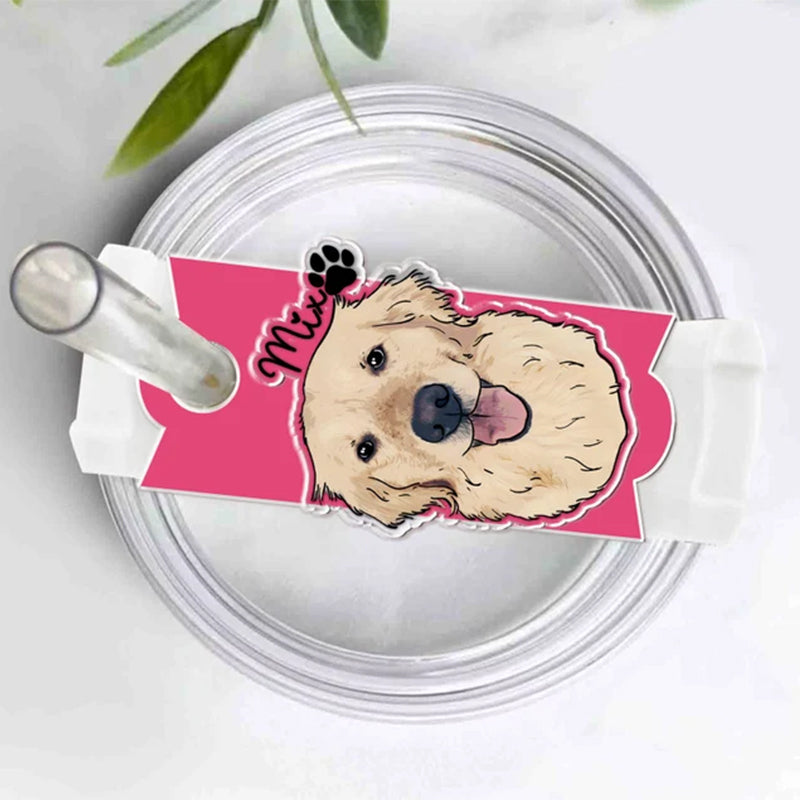Custom Photo Tumbler Name Plate, Personalized Stanley Name Tag with Photo