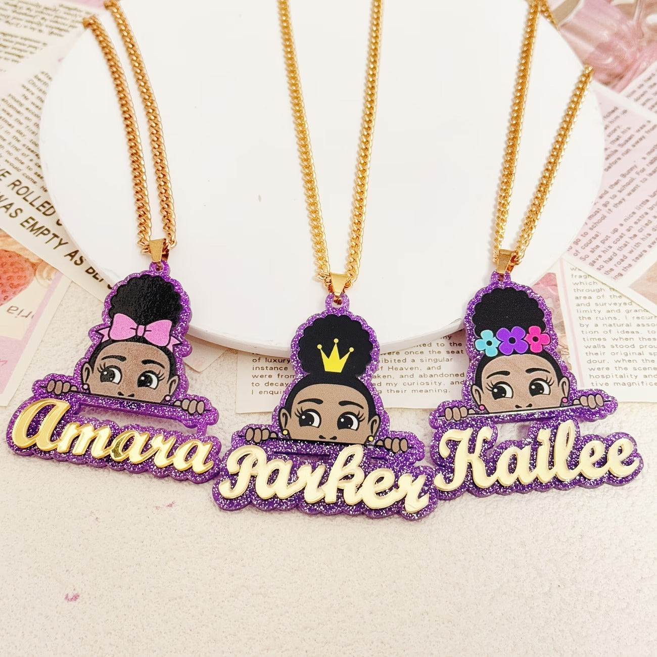 Custom Acrylic Name Necklace Featuring