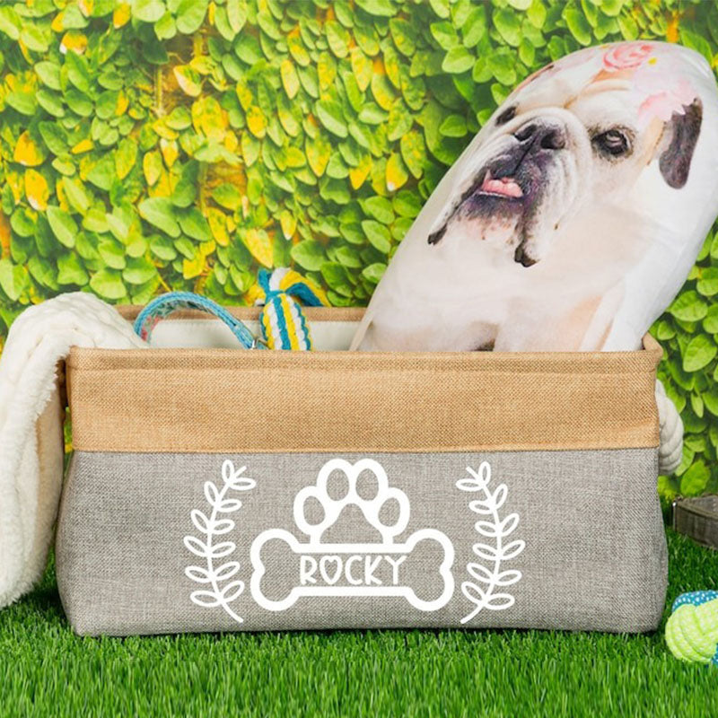 Custom Dog Storage Basket Personalized Dog Toy Basket Dog Toy Box