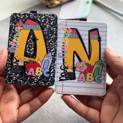 Custom Teacher ID Badge Holder, Personalized Badge Holder