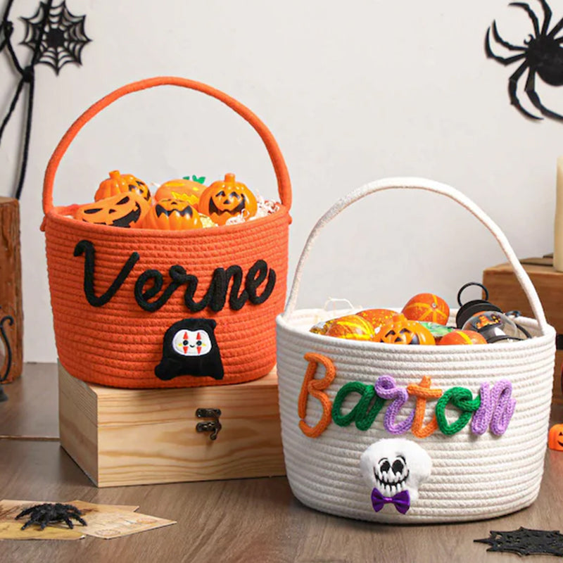 Custom Halloween Treat Bag with Name – Trick or Treat Basket