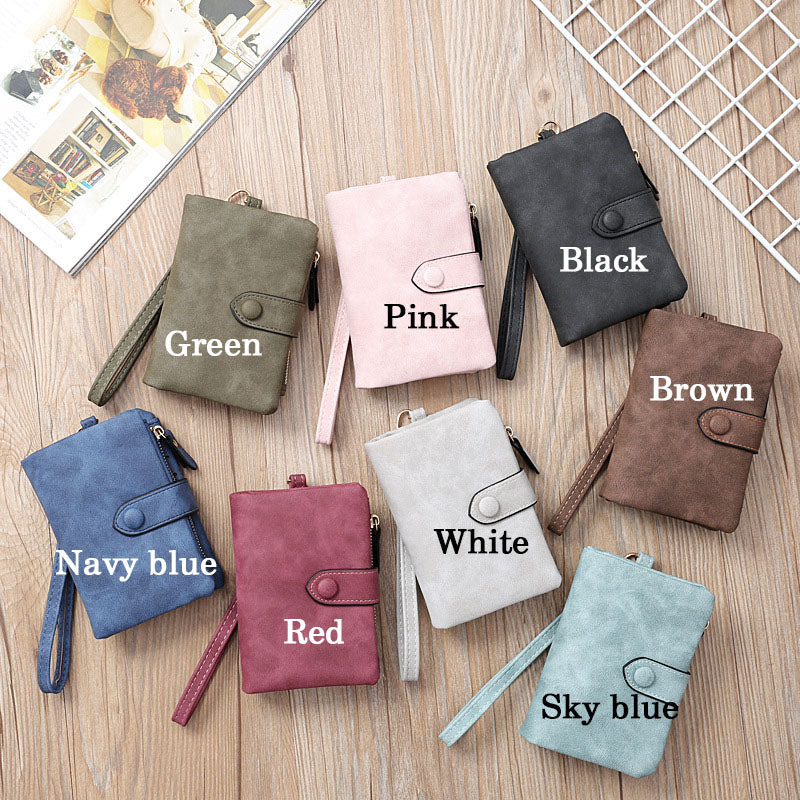 Personalized Tri-Fold Butterfly Leather Wallet with Coin Holder Birthday Gift for Woman