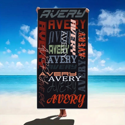 Customizable Beach Towel - Personalized Text Design