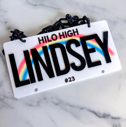 Hawaii License Plate Lei | License Plate Lei | Graduation Acrylic Sign