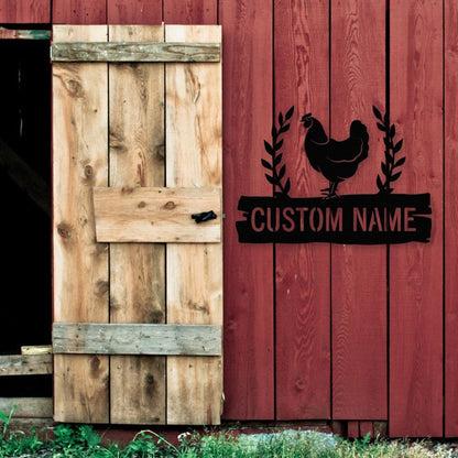 Personalized Chicken Coop Sign Name