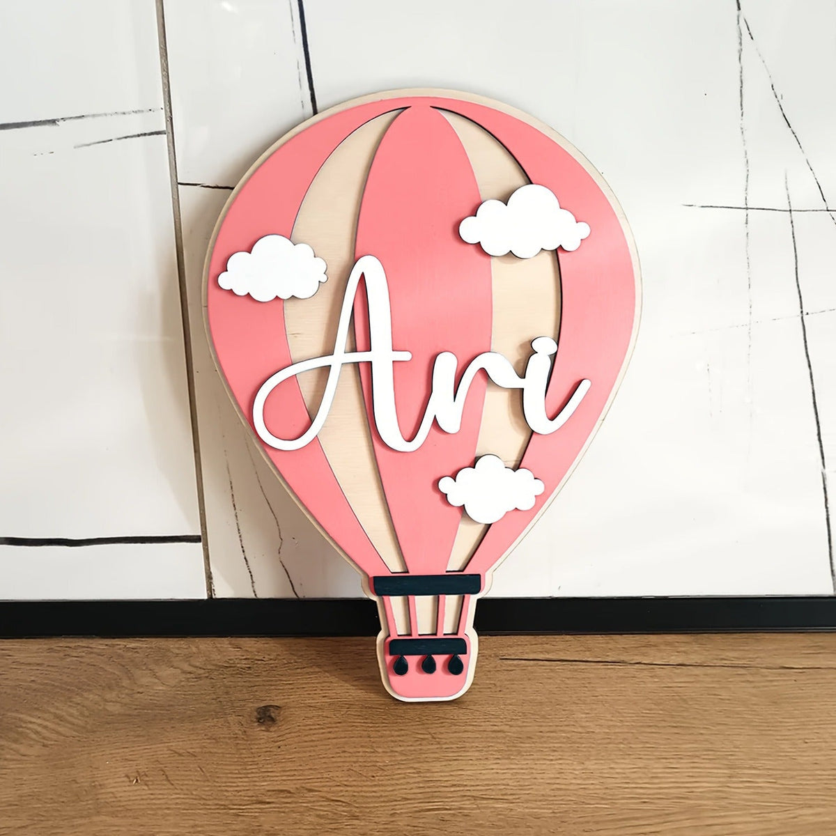 Personalized Hot Air Balloon Nameplate Hot Air Balloon Custom Sign
