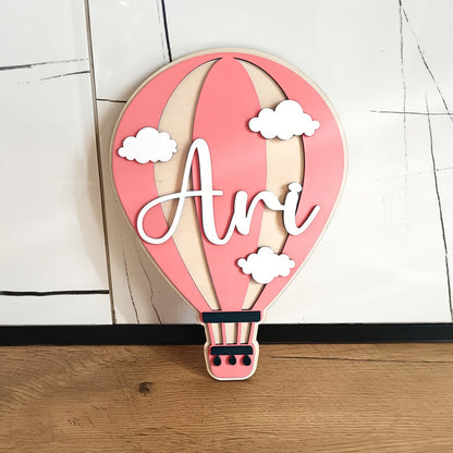 Personalized Hot Air Balloon Nameplate Hot Air Balloon Custom Sign