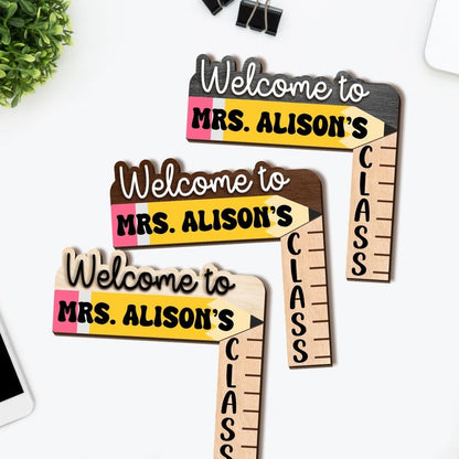 Personalized Teacher Name Doorframe Corner Sign