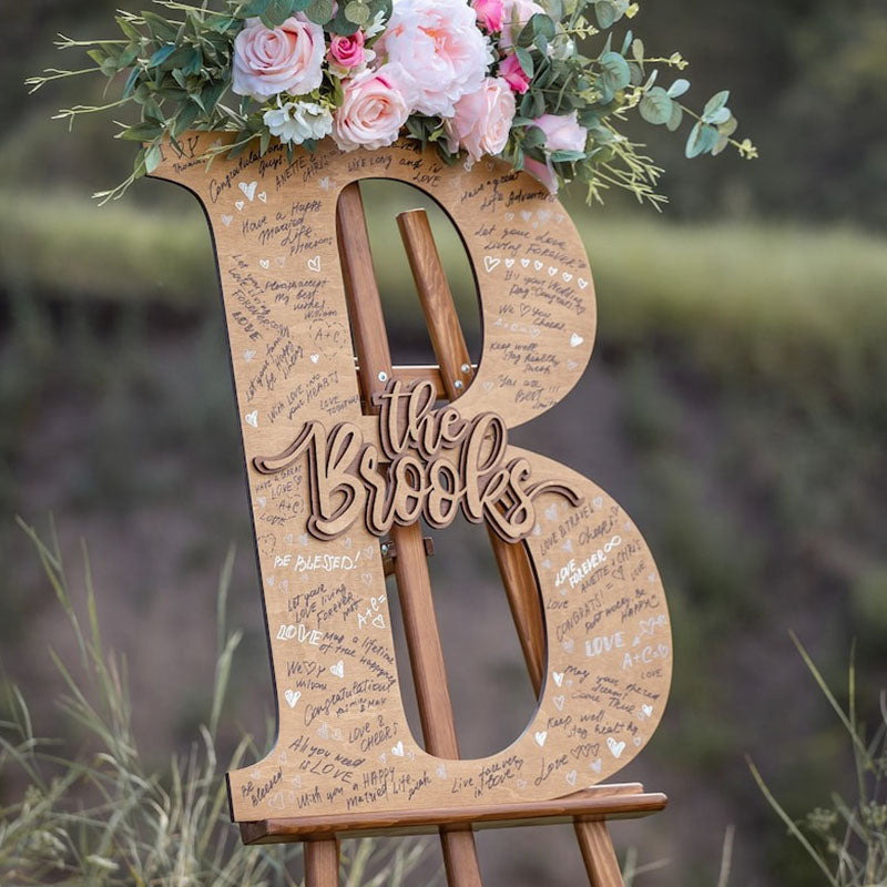 Guest Book Alternative Wedding Family Name Sign Tropical Wedding