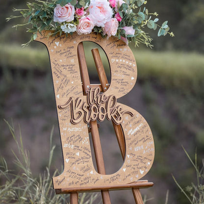 Guest Book Alternative Wedding Family Name Sign Tropical Wedding
