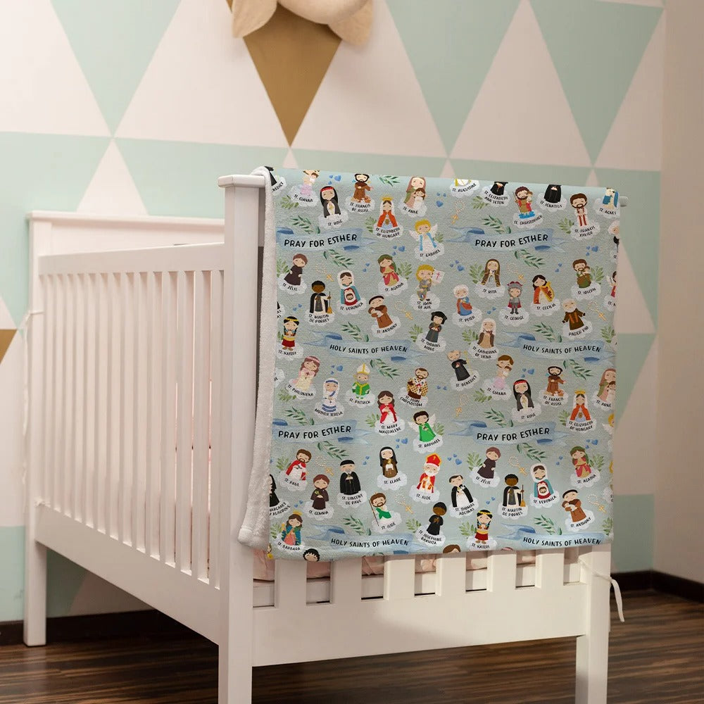Holy Saints of Heaven Catholic Throw Blanket