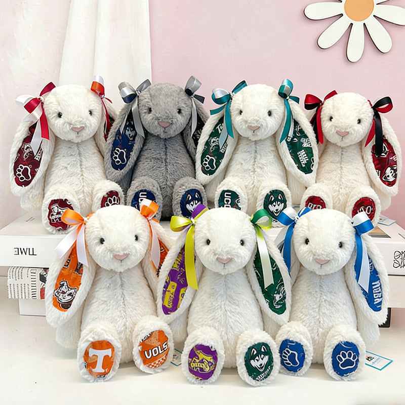 Custom Collegiate Jellycat Bunny: College Acceptance, Graduation