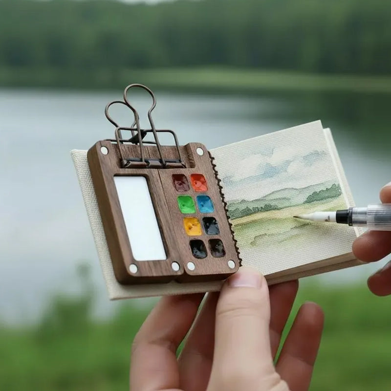 Portable watercolor set, Creative gift idea, Art supplies for journaling