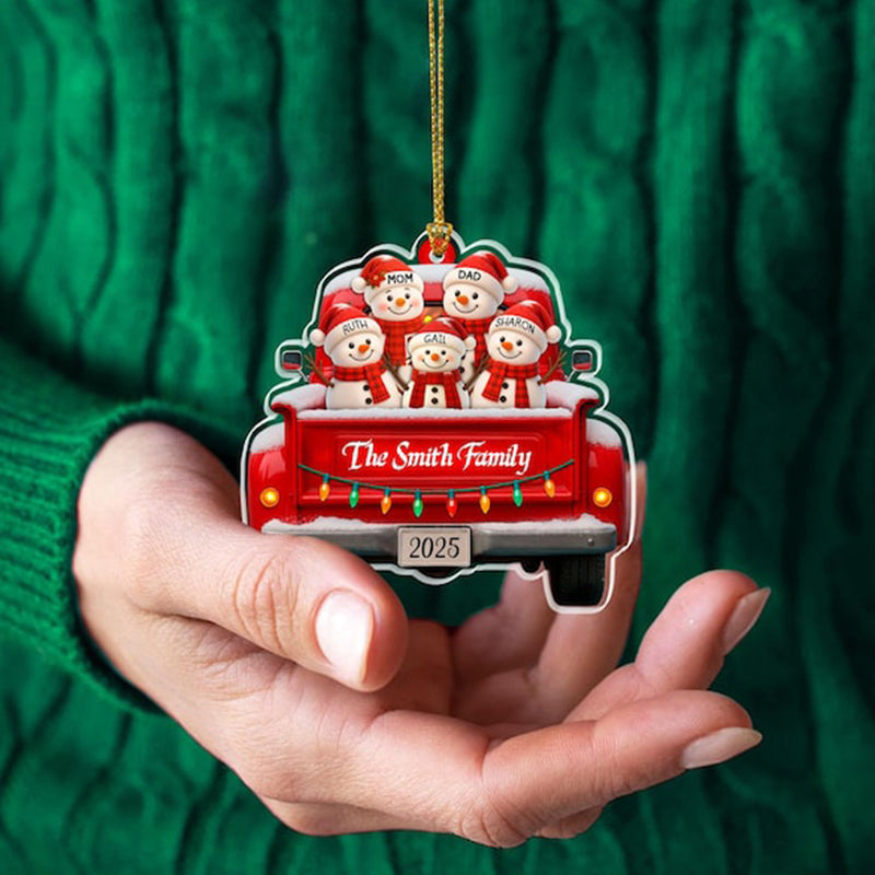 Personalized Snowman Family Christmas Ornament