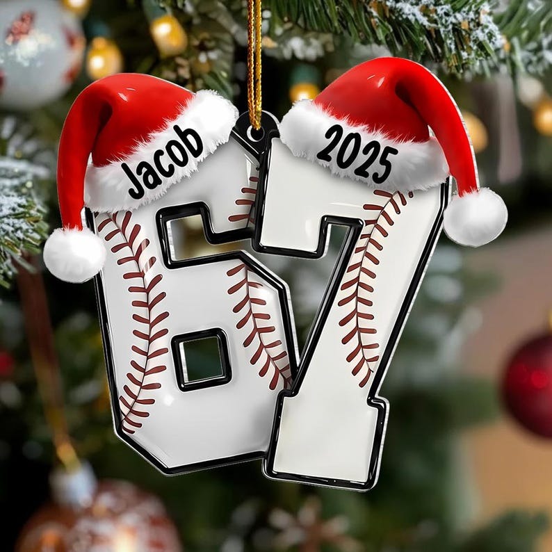 Custom Six Seven Ornament, Teen Slang Ornament, Funny Teenager Ornament