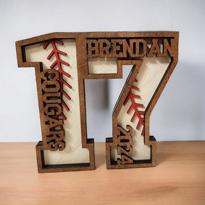 Custom Baseball Senior Gift, Baseball Number