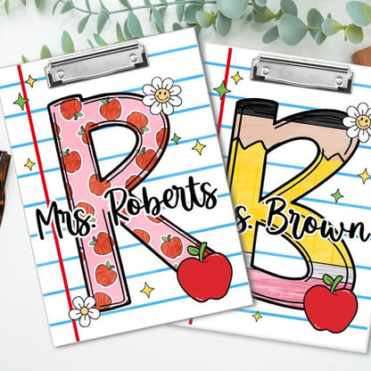 Personalized Teacher Clipboard,Teacher Initial Name Gift