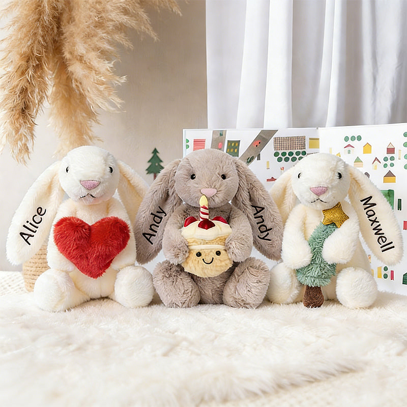 Personalised Easter Embroidered Bunny Rabbit,Custom Bunny Rabbit Plush Toy