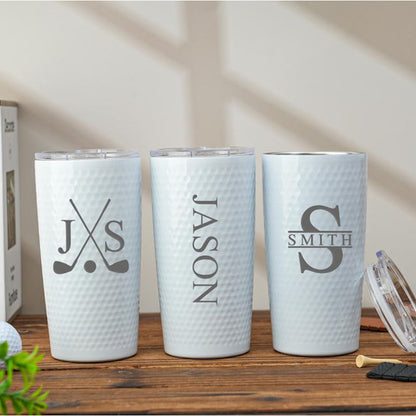 Personalized Golf Tumbler, 20oz Insulated Dimpled Golf Tumbler