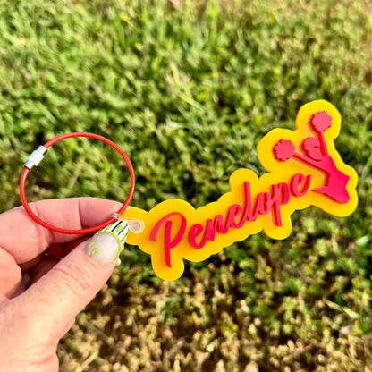 Cheerleader Name Keychain