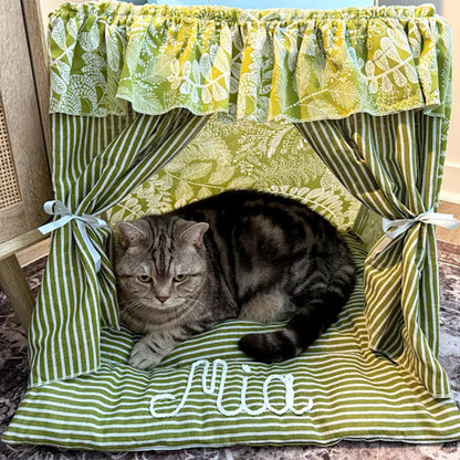 Personalized Cat Tent Custom Embroidered Name