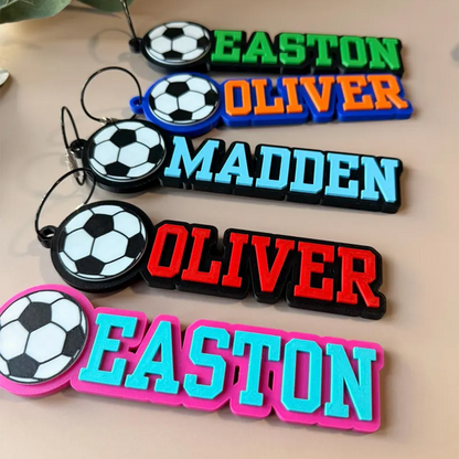 Personalized Soccer Football  Basketball  Name Keychain | Backpack Tags, Bag Tag