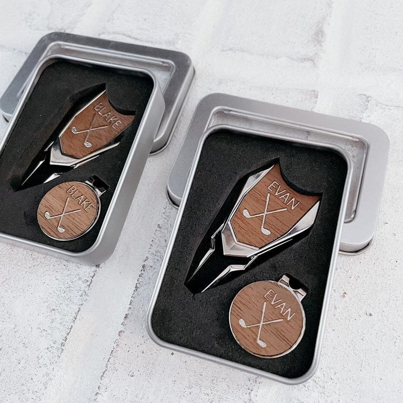 Personalized Divot Tool Set, Ball Marker, Golf Gifts for Men
