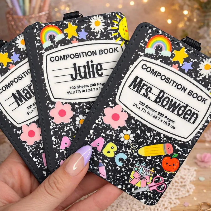 Personalized Teacher Badge Holder, Custom Name ID Badge