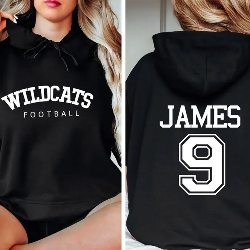 Custom Football Team Name and Number Hoodie