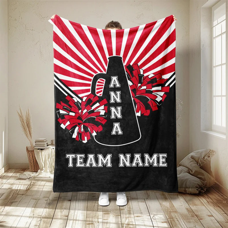 Personalized Cheerleading Blanket, Custom Name