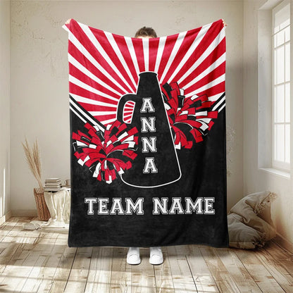 Personalized Cheerleading Blanket, Custom Name