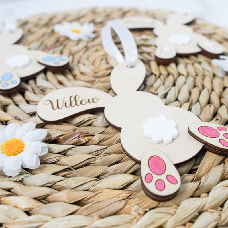 Personalised Easter Bunny Basket Gift Tag Name Tag