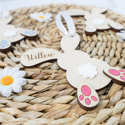 Personalised Easter Bunny Basket Gift Tag Name Tag