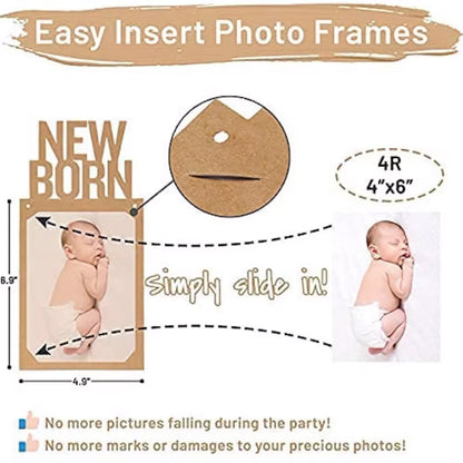 PartyHooman 1st Birthday Photo Banner in for Baby from Newborn to 12 Months